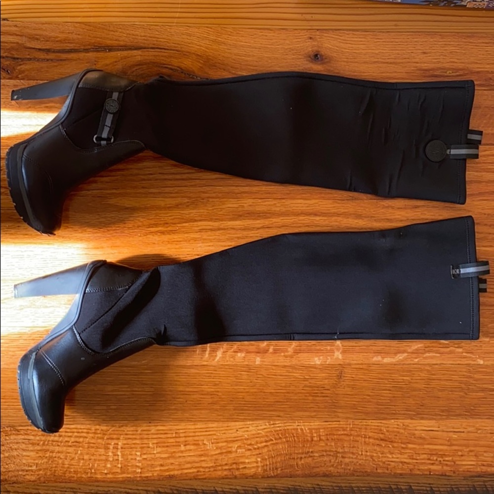 Thigh high black DKNY boots